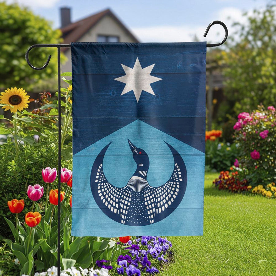 Minnesota North Star Garden Flag | Loon Bird & Star Design | Premium Weather-Resistant Polyester | Outdoor Yard Decor Gift