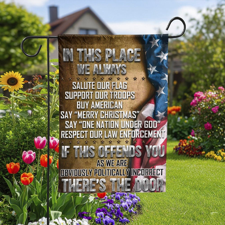 Patriotic Garden Flag | We Salute Our Flag & Support Troops Design | Premium Weather Resistant Polyester | Conservative Yard Decor Gift for Patriots