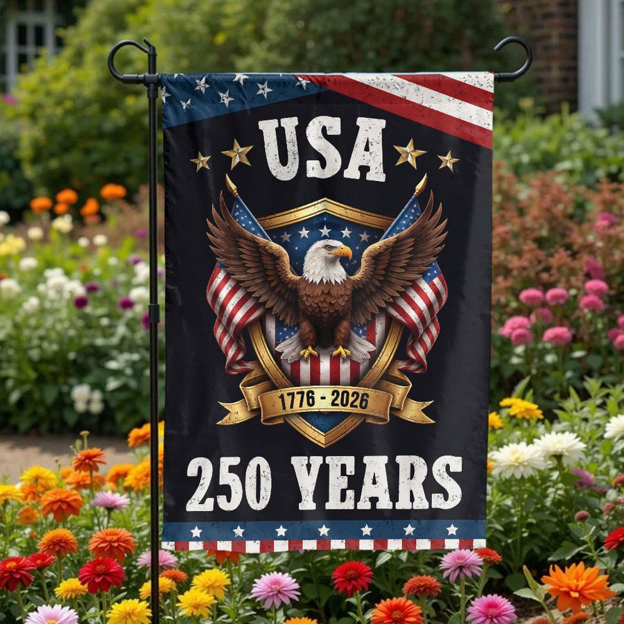USA 250th Anniversary Garden Flag | American Eagle & Shield Design | Premium Weather-Resistant Fabric | Collector's 2026 Semiquincentennial Yard Decor