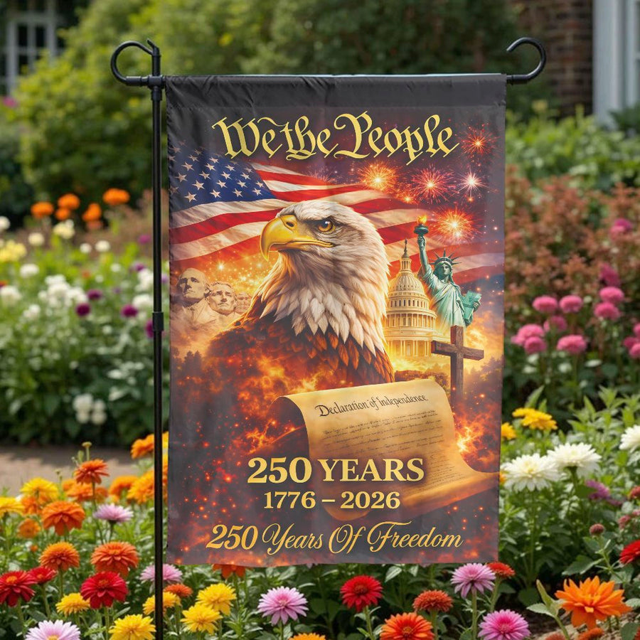 Patriotic 250th Anniversary Garden Flag | We The People American Eagle Design | Double Sided Weather Resistant | Commemorative USA Yard Decor