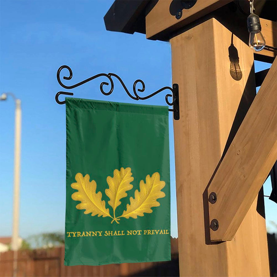 Tyranny Shall Not Prevail Garden Flag | Golden Oak Leaves Design | Premium Weather-Resistant Polyester | Patriotic Yard Decor Gift