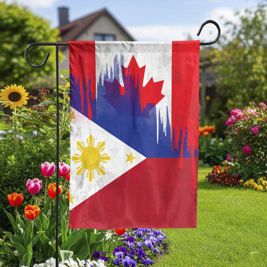 Filipino Canadian Garden Flag | Hybrid Roots Heritage Design | Double Sided Premium Polyester | Gift for Filipino Canadians & Yard Decor
