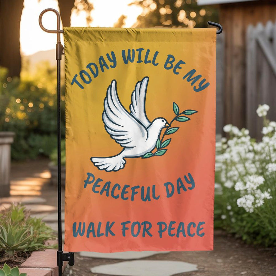 Peace Dove Garden Flag | Inspirational Quote & Olive Branch Art | Weather-Resistant Double-Sided Polyester | Peaceful Yard Decor Gift