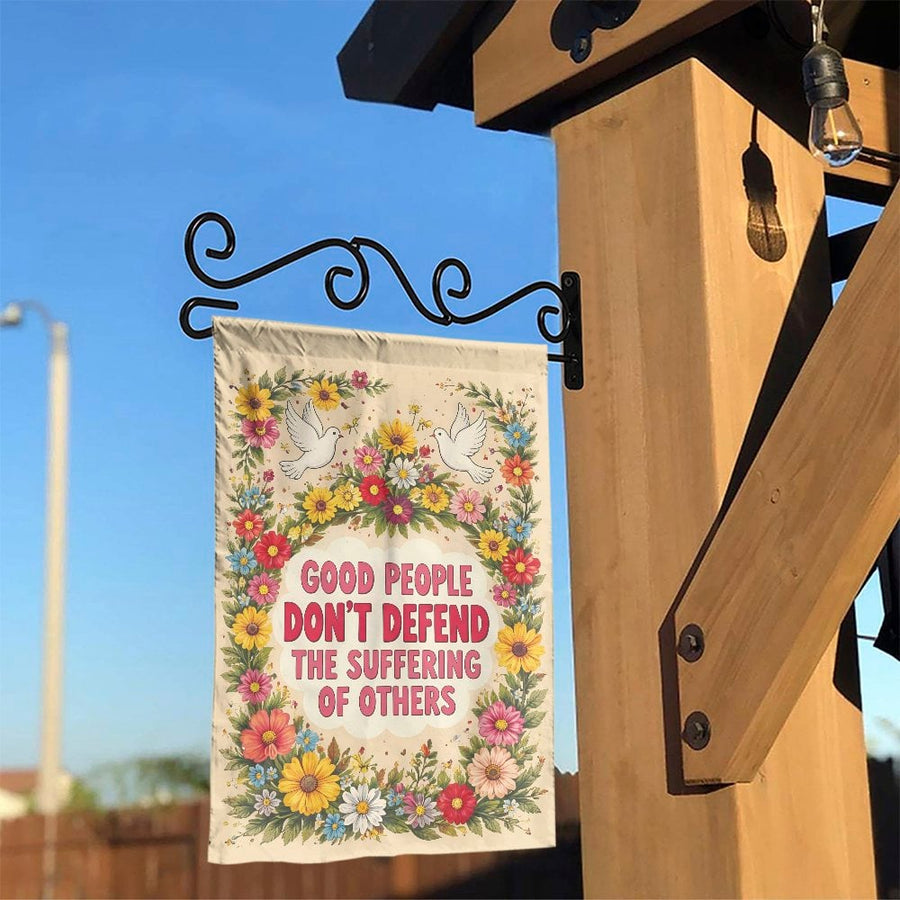 Inspirational Quote Garden Flag | Vintage Floral Wreath with Doves | Double Sided Weather Resistant Polyester | Social Justice Yard Decor Gift