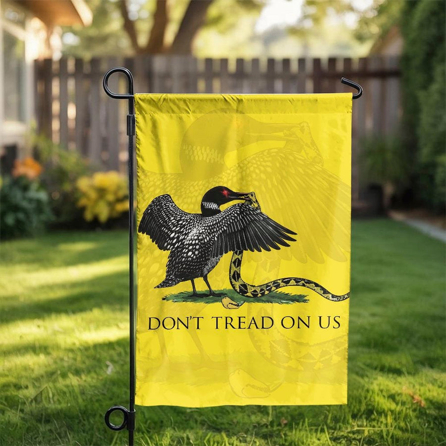 Minnesota Don't Tread On Us Garden Flag | Loon with Snake Design | Double Sided Premium Polyester | Patriotic Yard Decor Gift