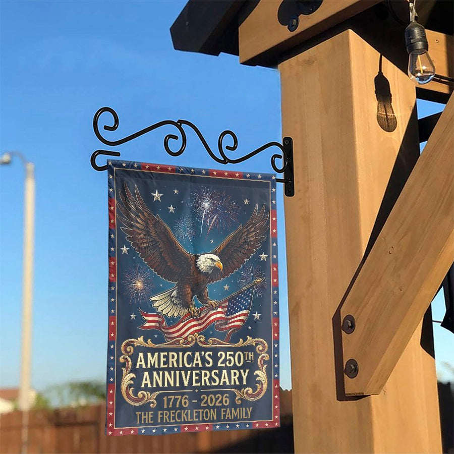 America 250th Anniversary Garden Flag | Vintage Patriotic Eagle 1776-2026 | Double Sided Polyester | Commemorative July 4th Yard Decor Gift