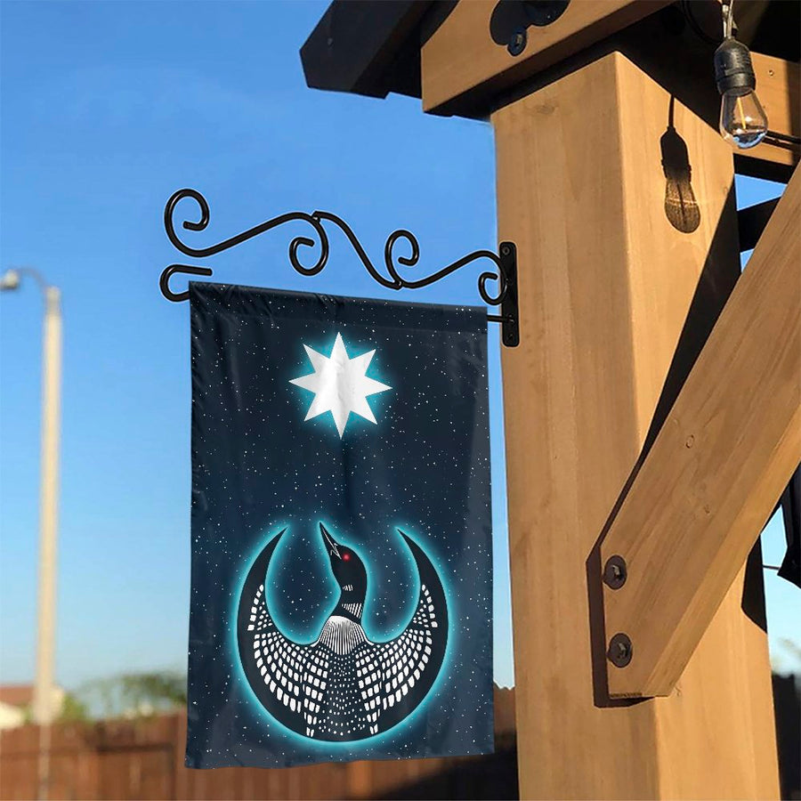Celestial Loon Garden Flag | Starry Night Sky Bird Art | Double Sided Weather Resistant Fabric | Premium Yard & Patio Welcome Decor