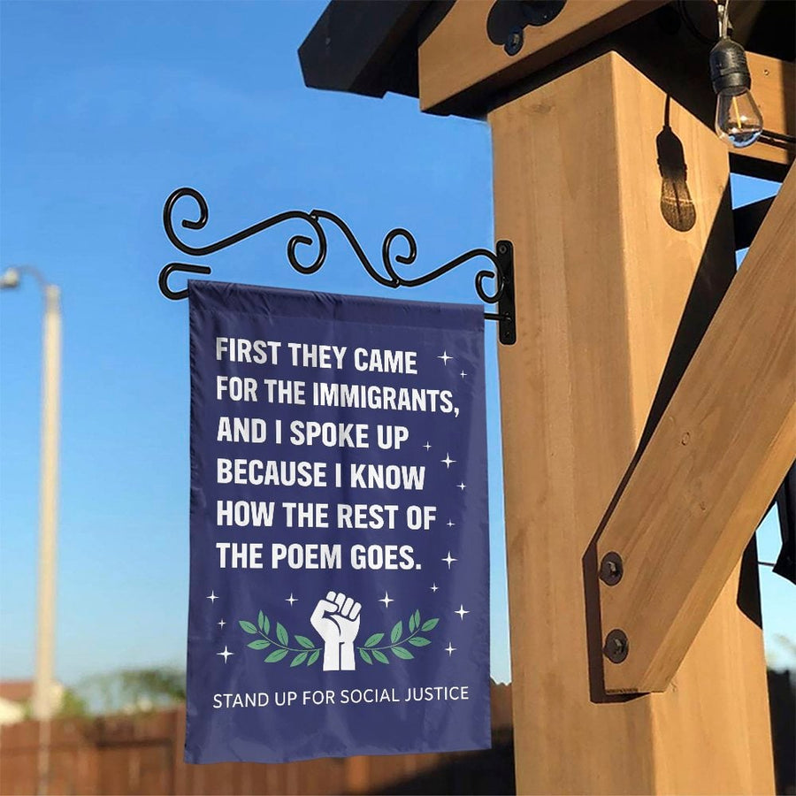 Social Justice Garden Flag | Stand Up For Social Justice Quote | Double Sided Polyester | Progressive Yard Decor Gift