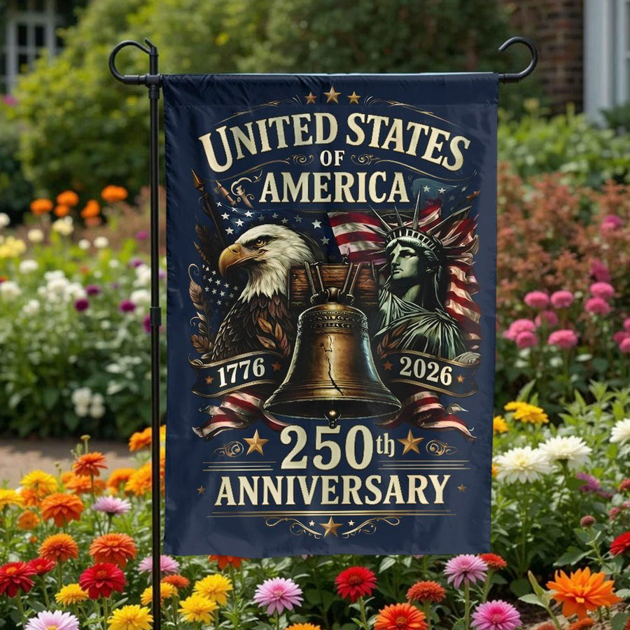 USA 250th Anniversary Garden Flag | 1776-2026 Patriotic Eagle Decor | Double Sided Weather Resistant | Commemorative American History Gift