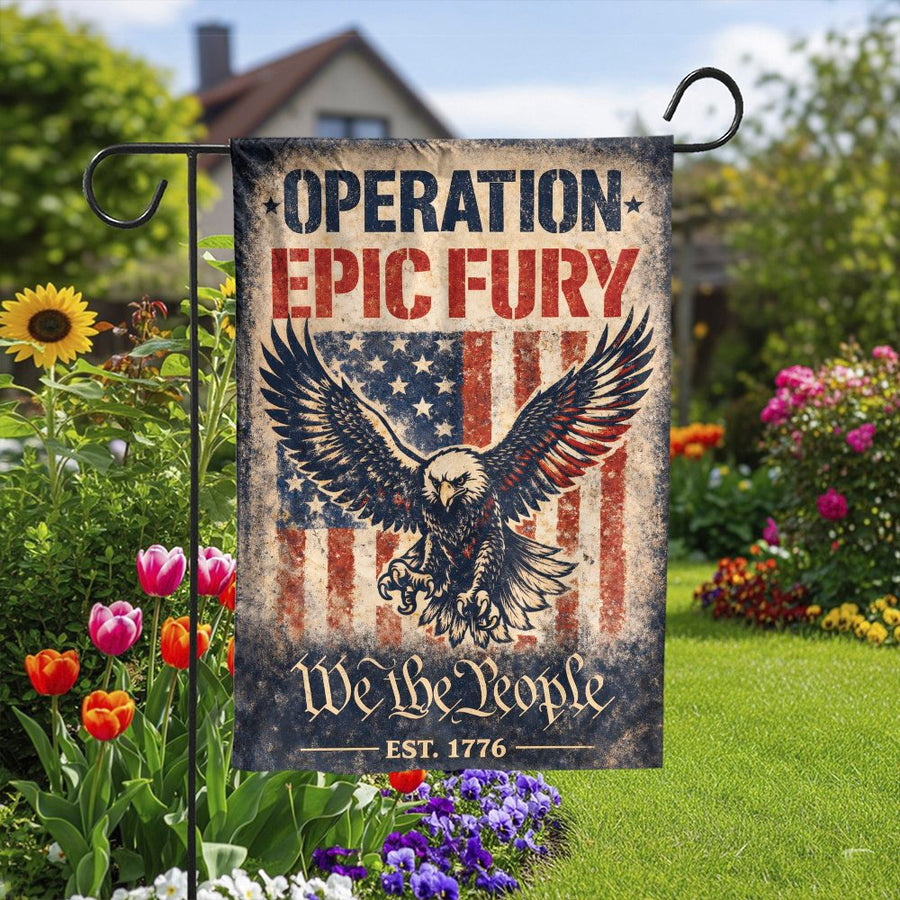 Patriotic Eagle Garden Flag | Vintage We The People Design | Double Sided Weatherproof Yard Sign | Patriotic Home Decor Gift