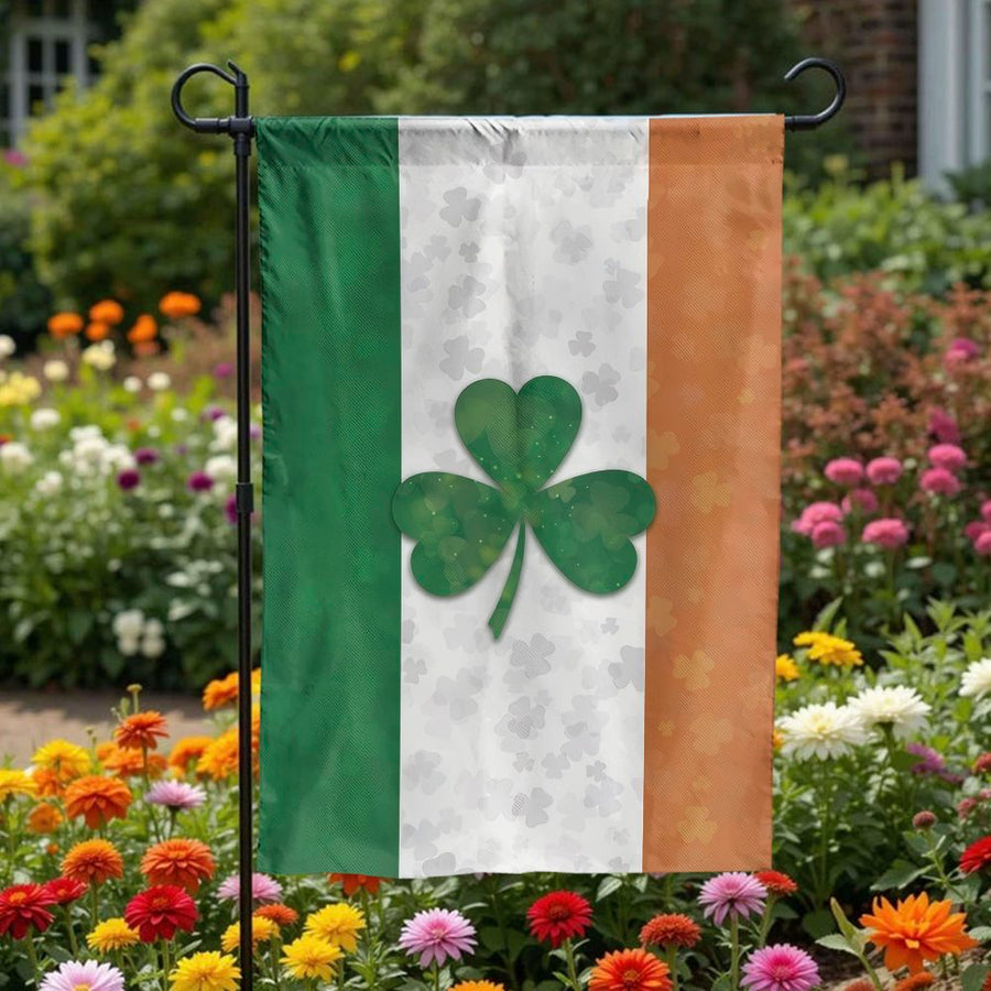 Irish Shamrock Garden Flag | Double Sided Ireland Flag Print | Weather Resistant Polyester | St Patricks Day Outdoor Decor Gift