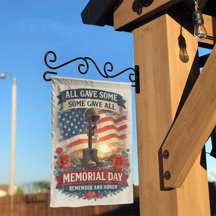 Memorial Day Garden Flag | Fallen Soldier Memorial Quote | Double Sided Weather Resistant | Patriotic Veteran Remember and Honor Decor