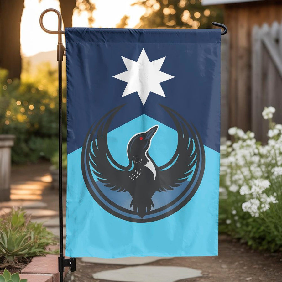 Minnesota Loon Garden Flag | Rebel Minnesota Loon and Star Design | Weather-Resistant Double Sided | Patio and Home Decor Gift