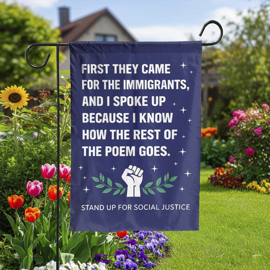 Social Justice Garden Flag | Stand Up For Social Justice Quote | Double Sided Polyester | Progressive Yard Decor Gift