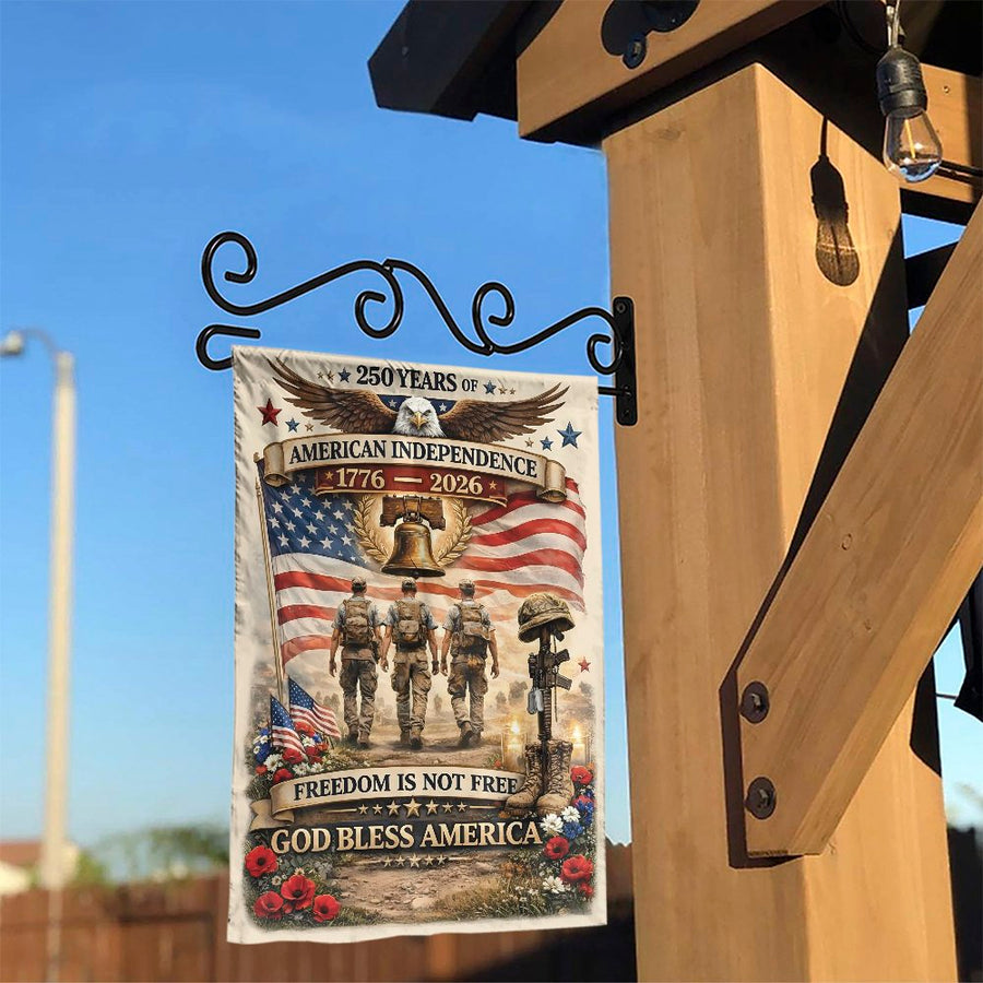 Patriotic Garden Flag | 250th Anniversary Soldier Memorial | Double-Sided Polyester | USA Yard Decor Gift for Veterans