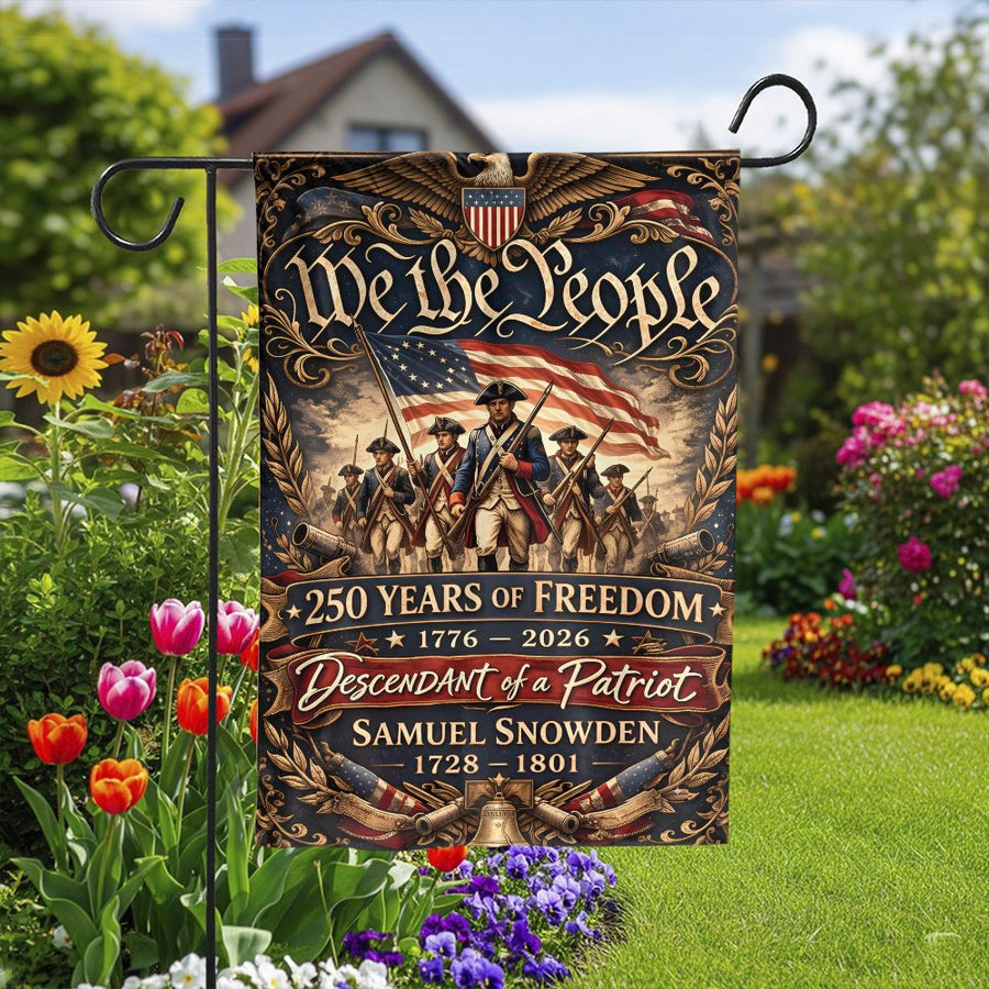 Patriotic USA Garden Flag | We The People 250th Anniversary Design | Double Sided Weather Resistant | Commemorative Gift for History Buffs