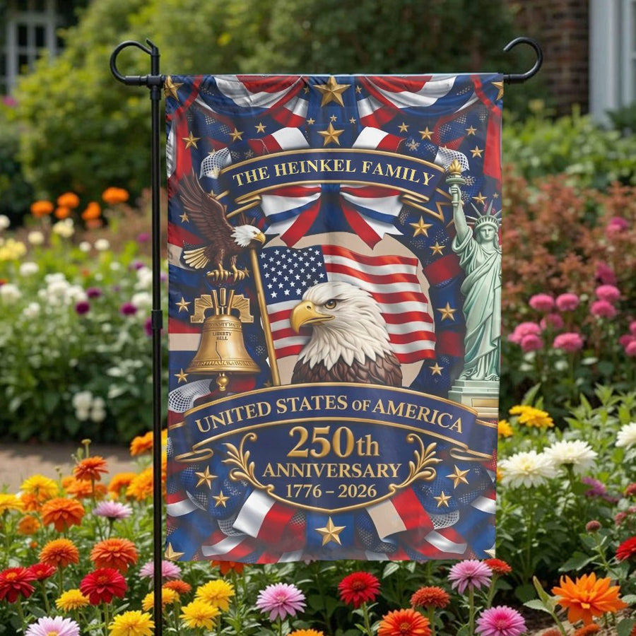 USA 250th Anniversary Garden Flag | 1776-2026 Semiquincentennial Eagle Design | Premium Double Sided Polyester | Collector's Patriotic Yard Decor Gift