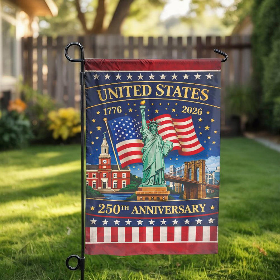 USA 250th Anniversary Garden Flag | 1776-2026 Commemorative Design | Weather Resistant Double Sided Polyester | Collector's Patriotic Yard Decor