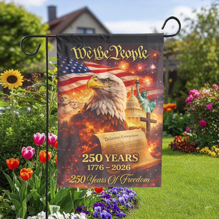 Patriotic 250th Anniversary Garden Flag | We The People American Eagle Design | Double Sided Weather Resistant | Commemorative USA Yard Decor