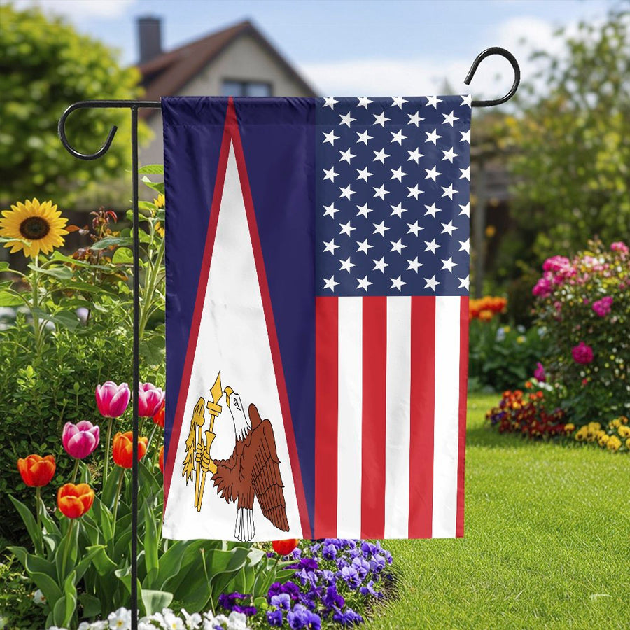 American Samoan US Garden Flag | Double-Sided Patriotic Heritage Banner | Weather-Resistant Polyester | Outdoor Yard Decor Gift for Samoan Americans