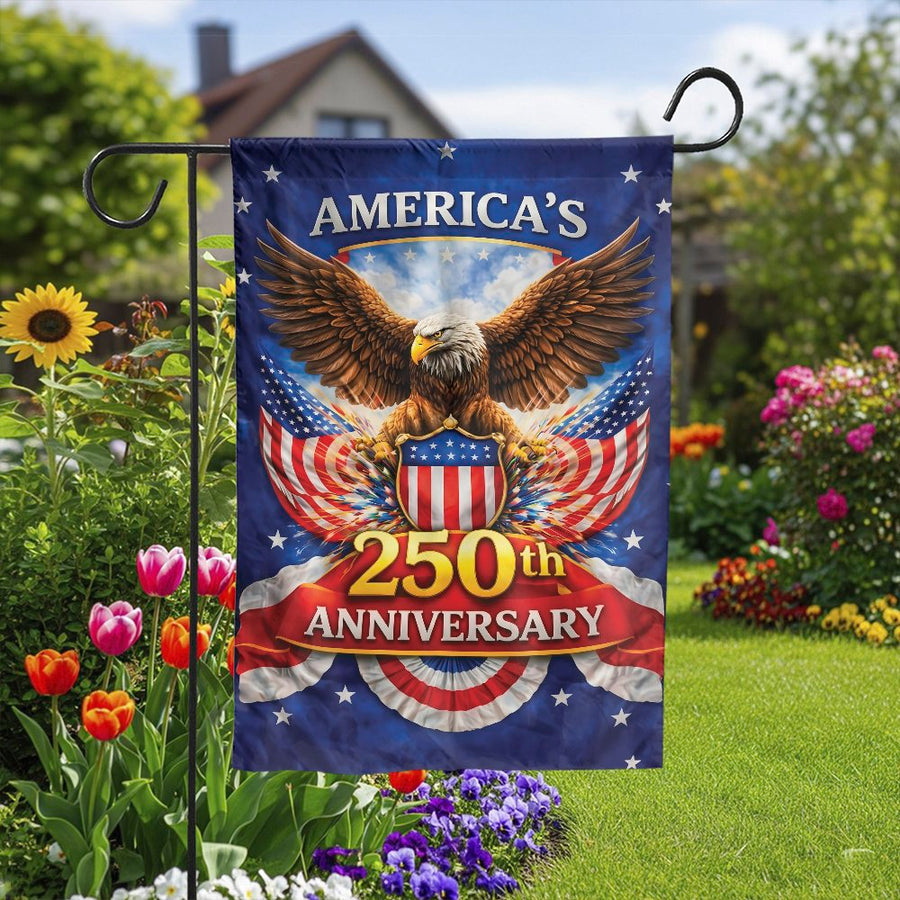 America's 250th Anniversary Garden Flag | Patriotic Eagle Double Sided Print | Weather-Resistant Polyester | Commemorative 2026 Outdoor Decor Gift