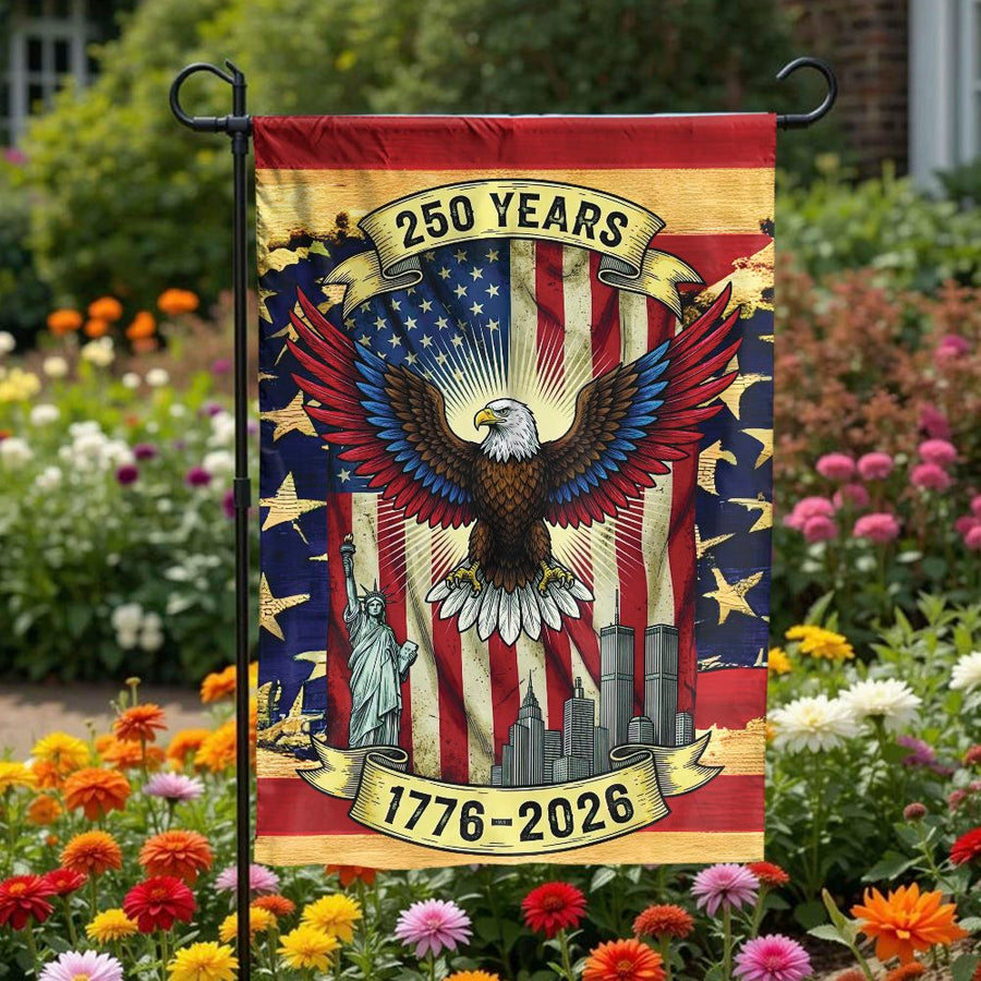 USA 250th Anniversary Garden Flag | Patriotic Eagle 1776-2026 Banner | Weather-Resistant Double Sided Print | Commemorative Yard Decor Gift