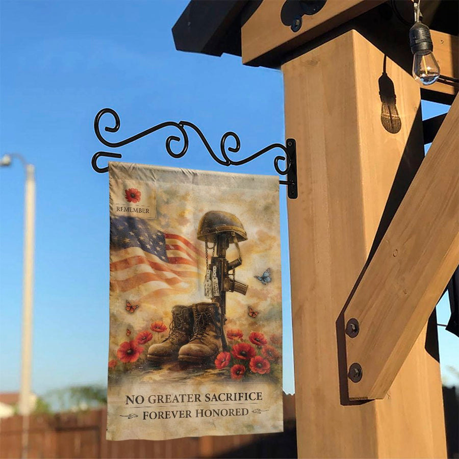 Memorial Day Garden Flag | Fallen Soldier Tribute with American Flag | Weather-Resistant Double Sided Polyester | Patriotic Yard Decor Gift