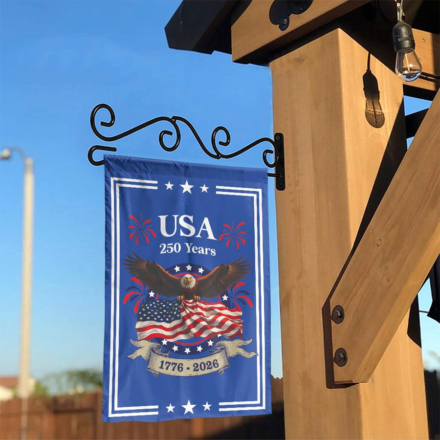 Patriotic American Eagle Garden Flag | USA 250th Anniversary 1776-2026 Design | Double Sided Premium Polyester | Outdoor Yard Decor Gift