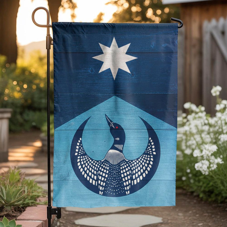 Minnesota North Star Garden Flag | Loon Bird & Star Design | Premium Weather-Resistant Polyester | Outdoor Yard Decor Gift
