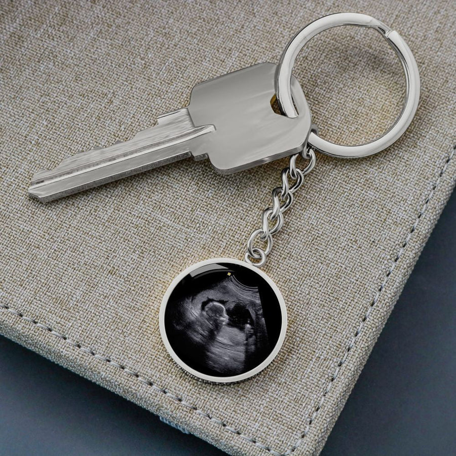 Baby Ultrasound Photo Keychain For Moms To Be Necklace