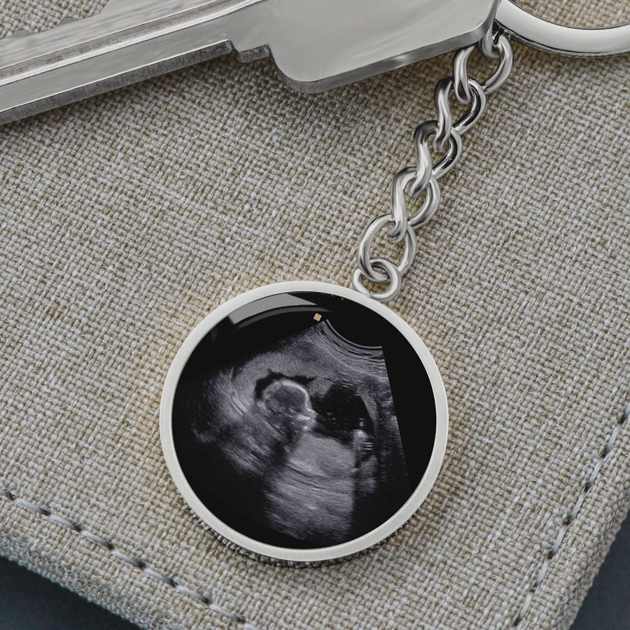 Baby Ultrasound Photo Keychain For Moms To Be Necklace