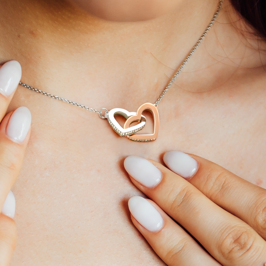 Gift For Niece-Unique Bond Interlocking Hearts Necklace