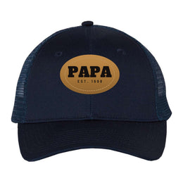 PAPA EST. Trucker Hat — Custom Grandpa Gift