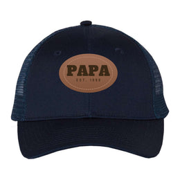 PAPA EST. Trucker Hat — Custom Grandpa Gift