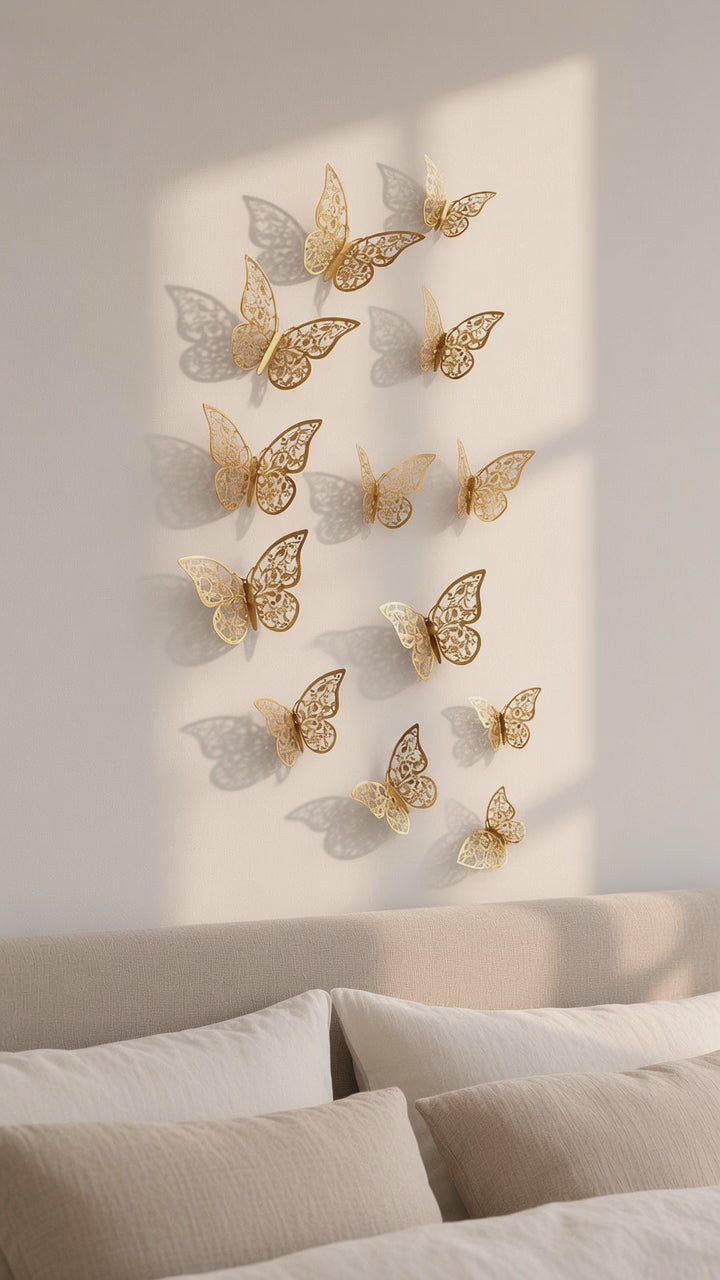 Hollow Butterfly Wall Decor (12 Pieces)