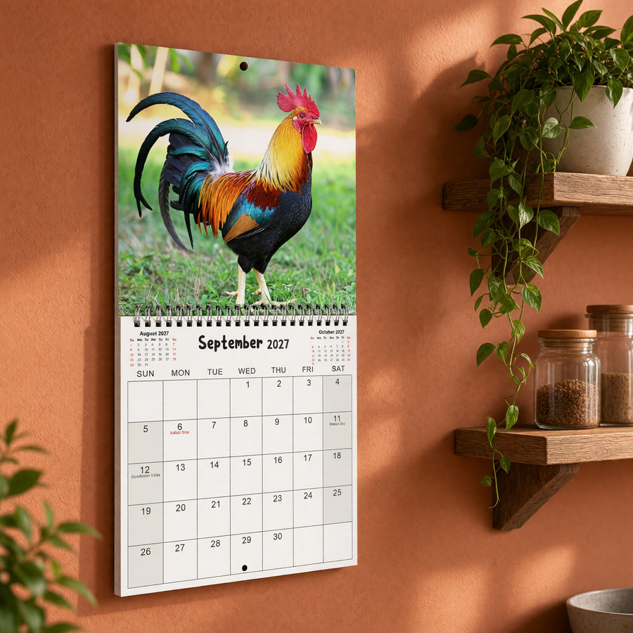 Rooster 2027 Wall Calendar
