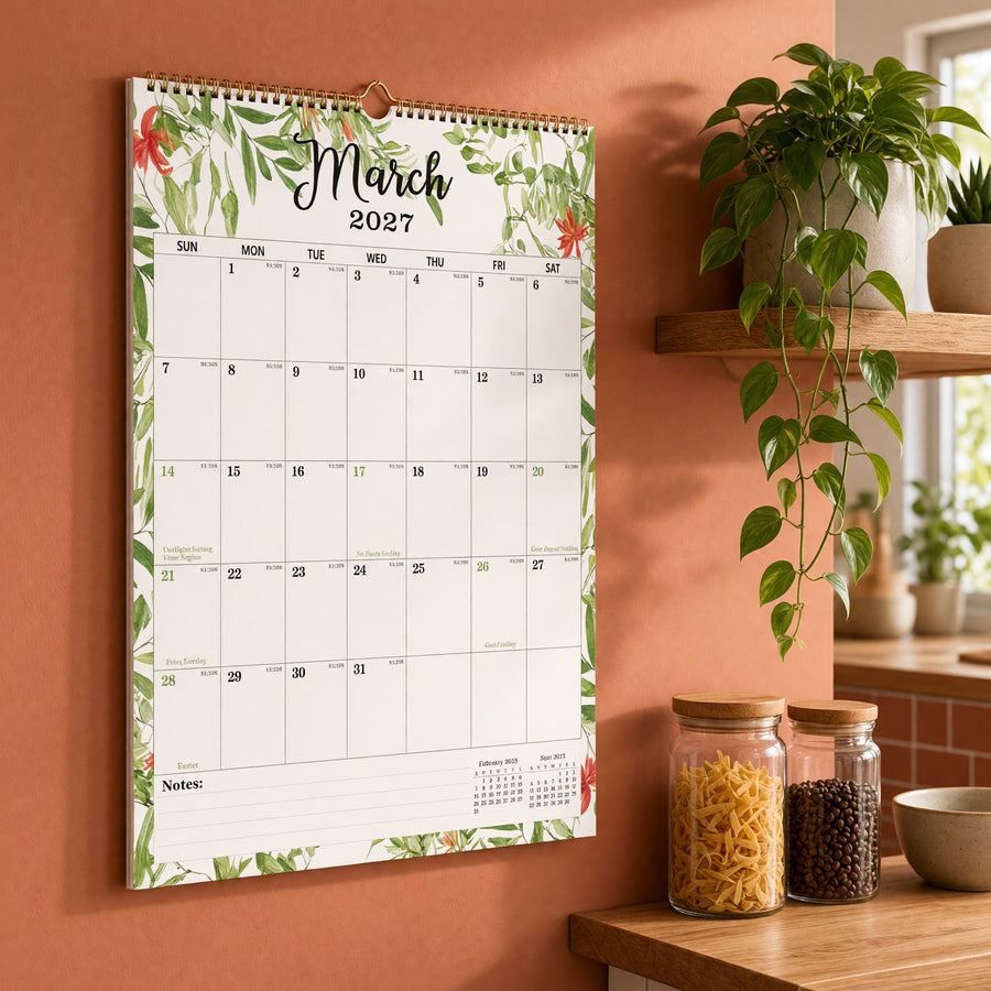 Watercolor Floral 2027 Wall Calendar