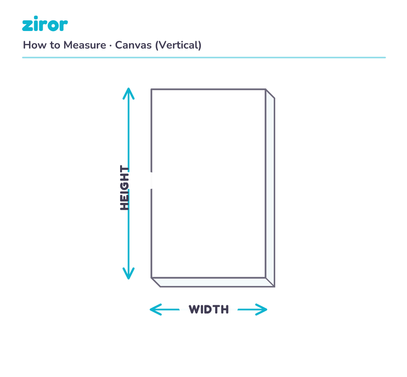 Canvas — Vertical (Unframed) measurement guide