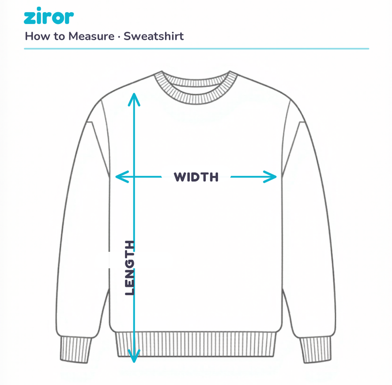 Standard Sweatshirt (Gildan 18000) measurement guide