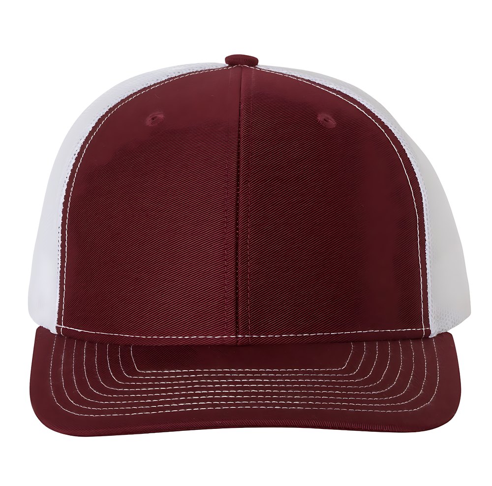 Trucker hat, cardinal white